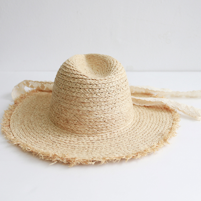 여름 레이스 밀짚 모자
